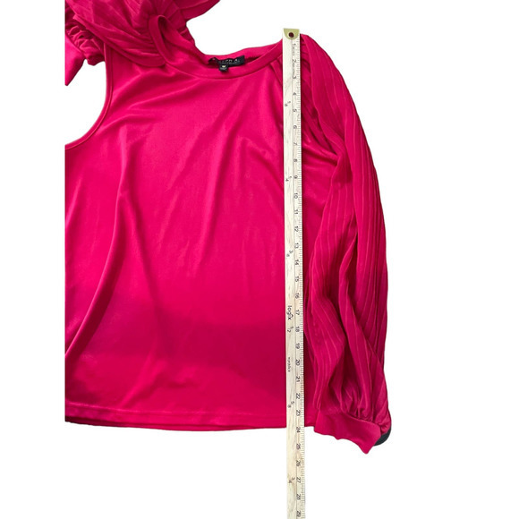 Joseph A Qu'est-ce Que C'est Silk Blouse Women's Size Medium Cranberry Red - Picture 9 of 10